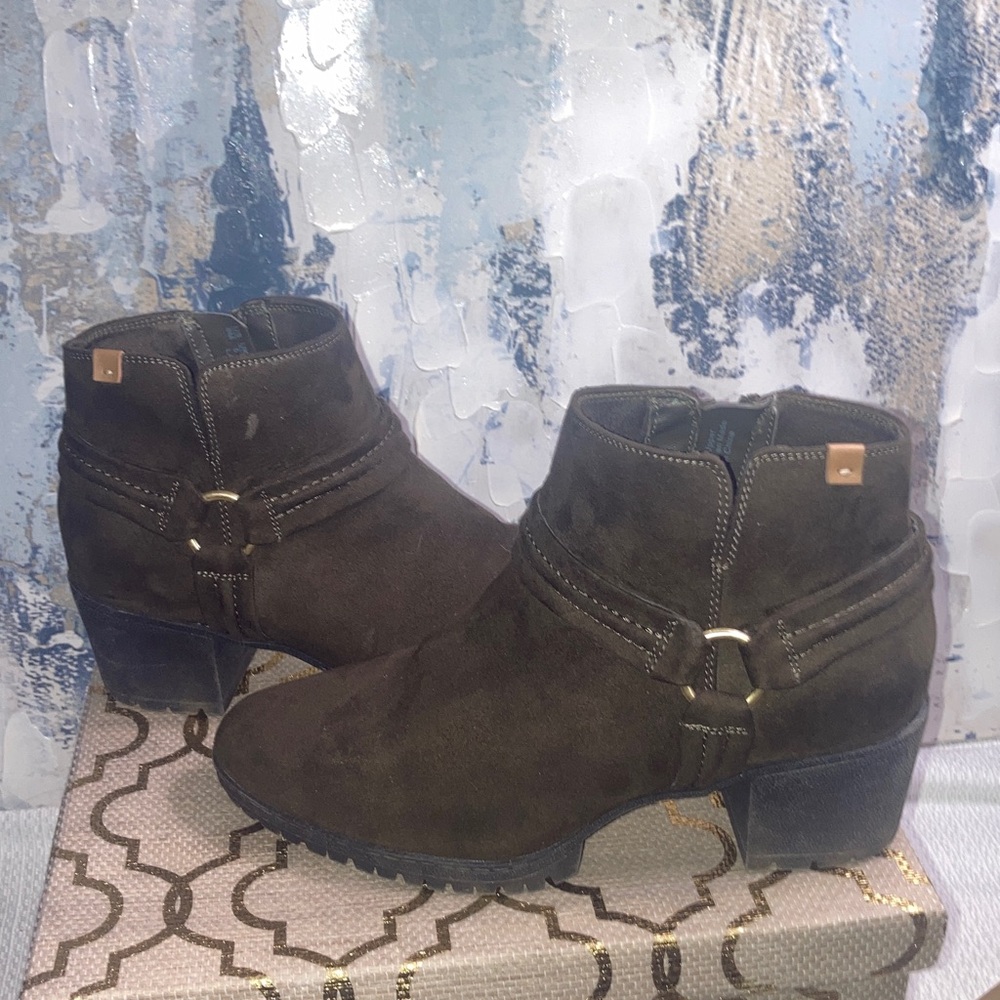 Dr Scholls  Laney Brown Vegan Leather Size 8M Ankle Boots